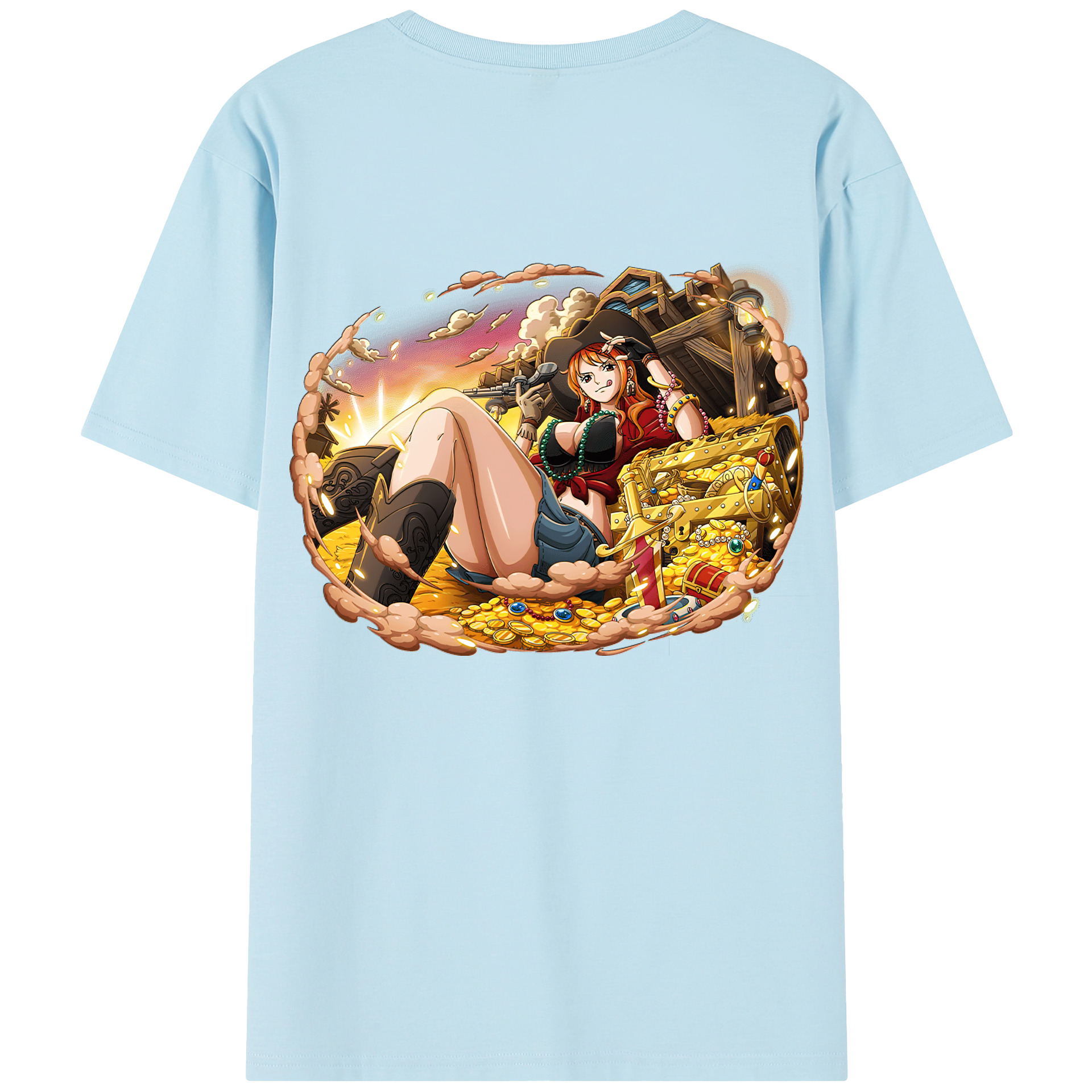 ワンピース ナミ ONE PIECE Nami 綿100％半袖Tシャツ（背面プリント）